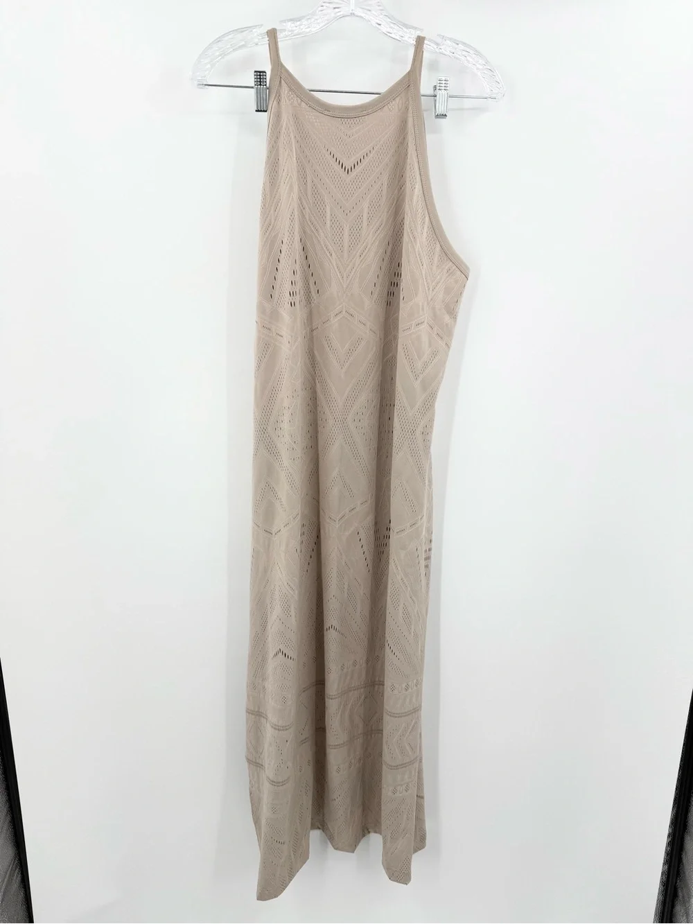 House of Harlow 1960 Beige Geometric Cutout Sleeveless Maxi Dress Size XL